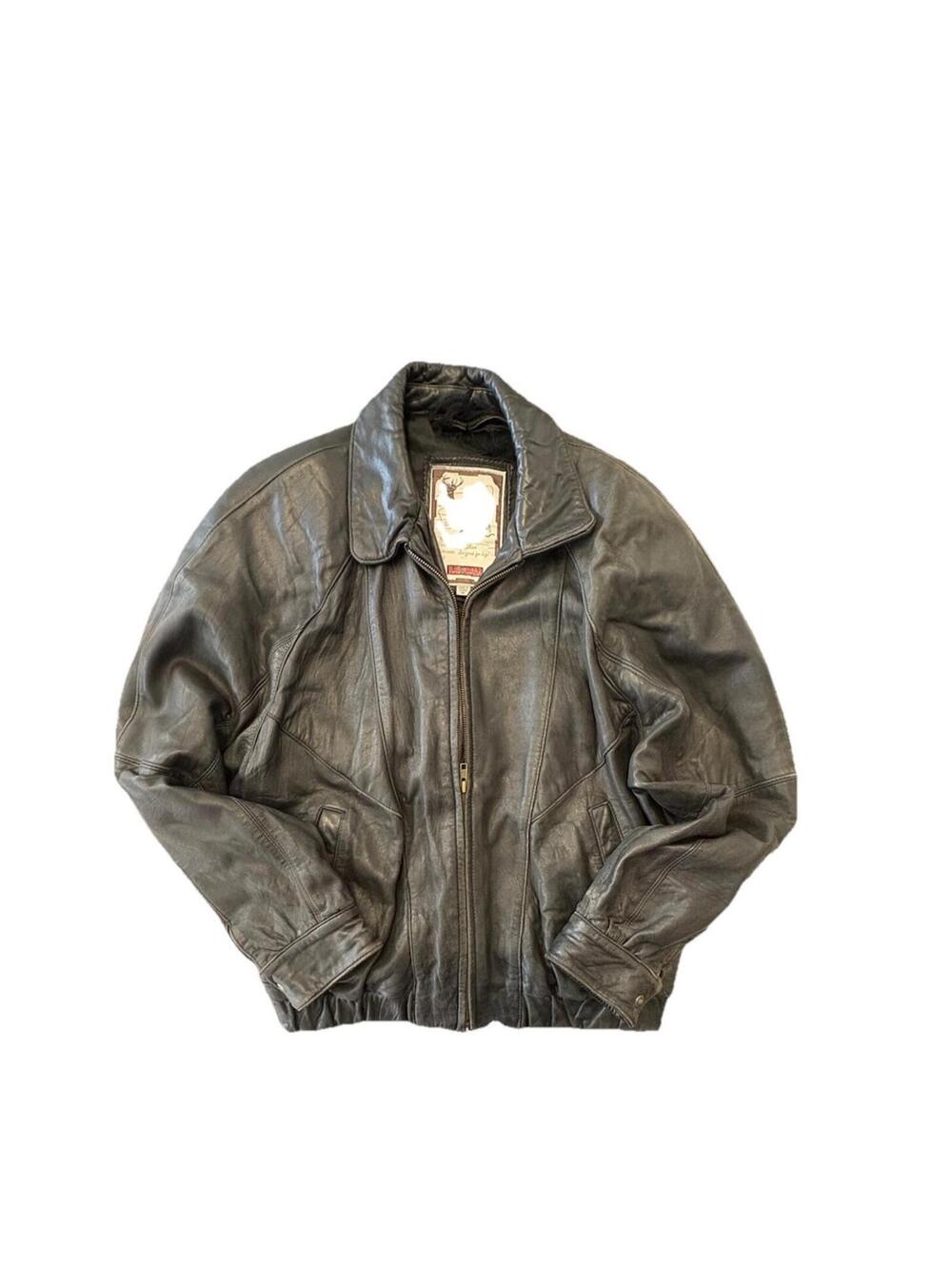 Luis Alvear Black Lined Bomber Jacket Men's M Zip Spread Collar Casual